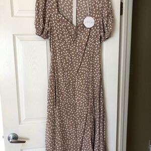 Petal & Pup Brown Patterned Midi Dress